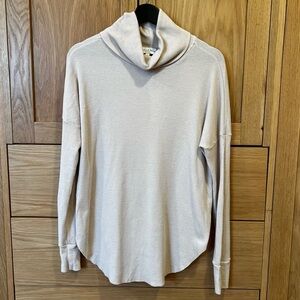 Michael Stars Marcy Thermal Cowl Neck Tunic Top Stucco Size XS NWT Neutral Cozy